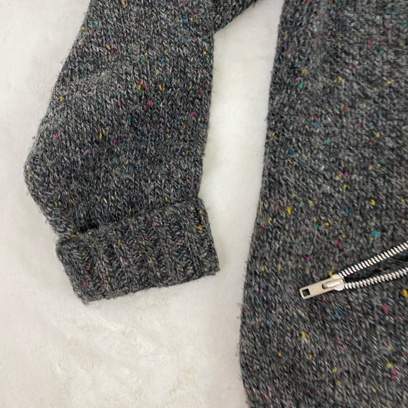 Columbia Womens Sweater Medium Wool Full Zip Gray Ribbed Collar Acrylic - Picture 3 of 5